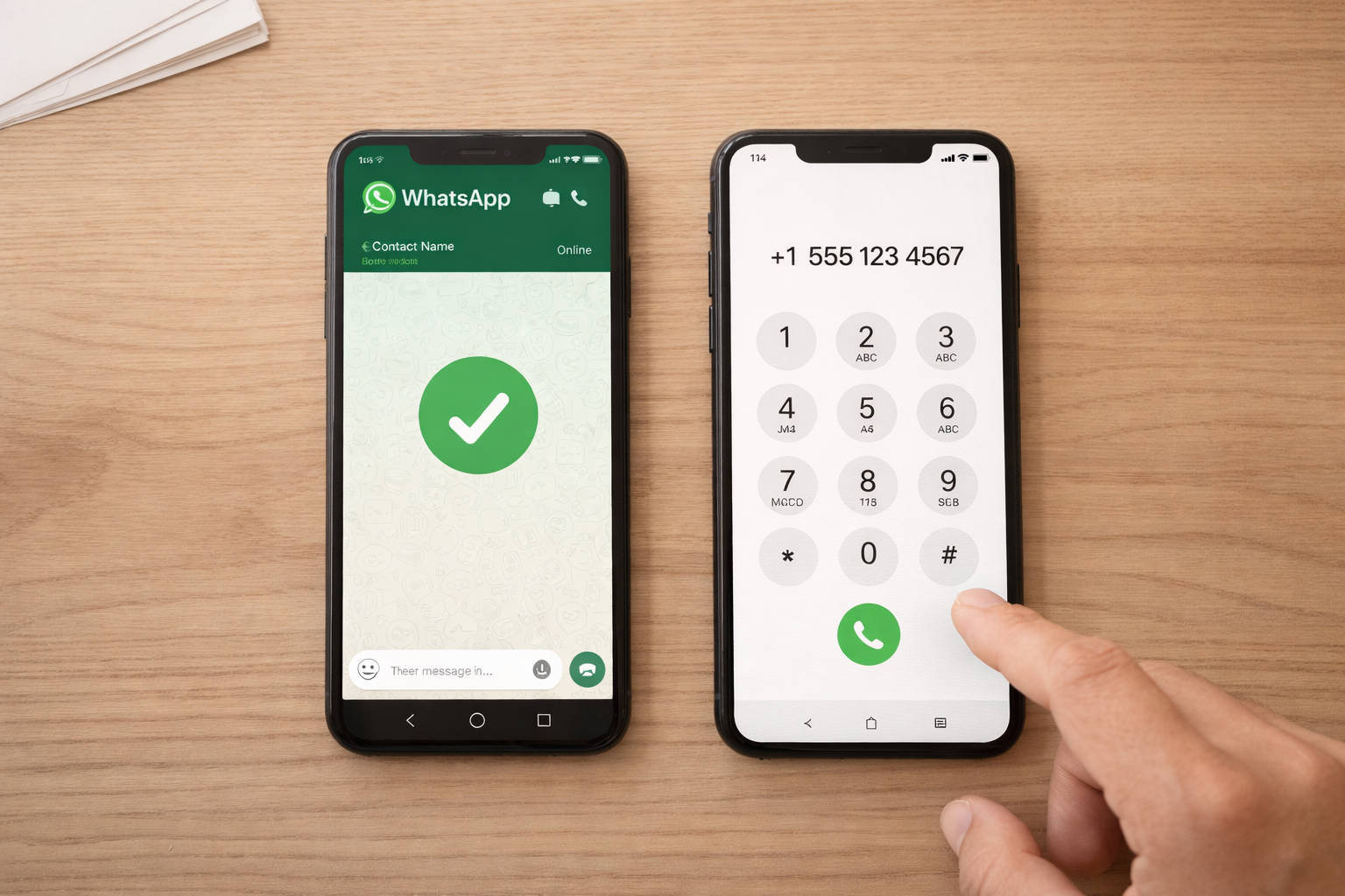 Contact via phone and WhatsApp